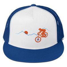 Men Cap, Biker Hat, Trucker Hat 🙌🏼 Receive a 15% OFF Coupon Code to use NOW by visiting this link (copy and paste into your browser): go.snarkyswag.com/discount If you're looking for something cool to cover that nappy mess of hair formed after wearing a helmet all day, you've finally found it in this mountain bike hat! So make all of your riding buds jealous by proudly wearing this boss of a lid. Classic trucker cap style with a cool fabric blend. * 47% cotton/28% nylon/15% polyester * Structu Functional Snapback Trucker Hat For Outdoor Activities, Breathable Trucker Hat For Outdoor Activities, Functional Trucker Hat With Visor For Outdoor Activities, Breathable Snapback Hat For Outdoor Activities, Breathable Flat Bill Trucker Hat For Outdoor Activities, Functional Snapback Hat For Outdoor Activities, Breathable Adjustable Trucker Hat For Outdoor, Breathable Blue Trucker Hat For Outdoor Activities, Biker Style Cap For Outdoor