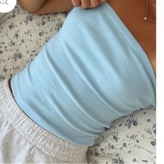 Kaia Tube Top In Blue Brand New With Tags Comment For Questions Blue Stretch Summer Tops, Cute Tube Tops, Blue Tube Top, Tube Top Outfits, Outfit Inspo Casual, Cute Preppy Outfits, Simple Trendy Outfits, Cute Everyday Outfits, Cute Simple Outfits