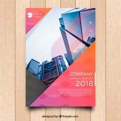 a brochure cover with an image of skyscrapers in the background and text that reads company annual report 2018