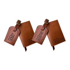 The perfect wedding present or gift for any Mr & Mrs who loves to travel!  Two handmade leather passport holders with matching leather luggage tags - a touch of luxury to start a honeymoon or trip off in style. Each is handmade using smooth, tactile buffalo leather, which is hardwearing and develops a beautiful patina over time. The travel sets are delivered to you in a smart black gift box. Wipe clean with a damp cloth Classic Leather Travel Accessories As Gift, Classic Leather Travel Accessories For Gifts, Rectangular Leather Travel Accessories Gift, Luxury Leather Travel Accessories Gift, Brown Leather Travel Accessories As Gift, April Birthstone Jewelry, Leather Passport Holder, March Birthstone Jewelry, Passport Holders