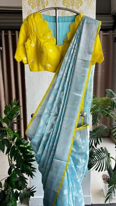 Product Descriptions : Blue pure kota doria embroidered woven saree with detailed embroidery all over saree & zari border, pallu comes with lime yellow kota silk embroidery V neck scalloped blouse View this post on Instagram A post shared by Handcrafted Sarees by Shobana Nithin (@threadslabel_india) Silk Sarees Blouse Designs Latest, Blouse Design For Cotton Silk Saree, Yellow Semi-stitched Cotton Silk Saree, Yellow Unstitched Chanderi Blouse, Unstitched Yellow Chanderi Blouse, Designer Yellow Slub Silk Blouse Piece, Yellow Unstitched Blouse With Cutdana Details, Designer Yellow Saree With Zari Weaving, Designer Yellow Slub Silk Pre-draped Saree