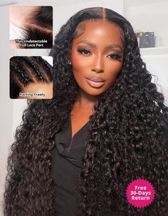 Full lace deep wave wig in natural black on a mannequin head, featuring pre-plucked hairline and defined center parting, showcasing realistic texture and lace quality Wigs Deep Wave, Full Lace Frontal, Deep Wave Human Hair, How To Wear A Wig, Black Texture, Hair Color Natural, Deep Wave Hairstyles, Colored Wigs, Real Hair