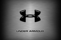 the under armour logo on a metal background