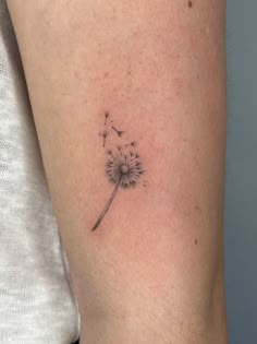 a small dandelion tattoo on the arm