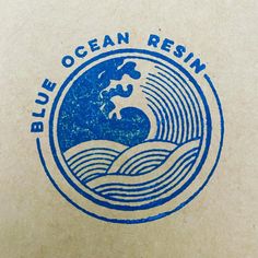 the blue ocean resim logo is shown on a piece of paper that has been printed onto it