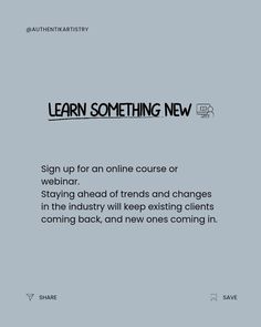 an advertisement for a website with the words learn something new written in black and white