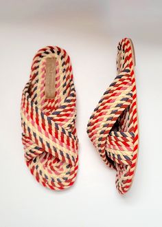 our 100% vegan rope slide made from natural plant based fabric - woven into ropes and hand-applied for a very unique sandal slide in an array of beautiful reds, pinks and naturals. Outsole is made from durable TPR.Upper: FabricLining: Vegan PUInsole: FabricOutsole: TPRNew and Improved fitting! Fit has been adjusted from last year and fit is now true to size- length is about 1/4 inch longer than last year.Made In India Pretty Shoes Sneakers, Hot Boots, Handmade Sandals, Good Neighbor, Sustainable Business, Natural Plant, Deep Pink, Slide In, Pretty Shoes