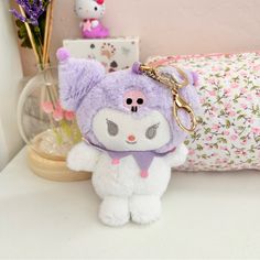 Pastel Purple Stuffed Plush Keychain Of The Mascot Character Kuromi Brand New Never Used Kawaii Asia Asian Fashion Japan Japanese Jstyle Pouch Bag Charm Cute Aesthetic Plushie Plushy Key Ring Dangler Charm Sanrio Kuromi Plush, Plush Keychain, Mascot Character, Cute Aesthetic, Pastel Purple, Pouch Bag, Asian Fashion, Key Ring, Fashion Inspo