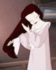 an animated image of a woman with long hair