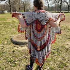 Hand Crocheted Circle Vest. One Of A Kind And I Honestly Don't Know If I Can Ever Make Another One! So Much Work Went Into This One! One Size Fits Most. I Am A Size 22 And Fits Pretty Comfortably. Stored In A Vaccum Seal Bag. Hand Wash And Lay Flat To Dry. Bohemian Cotton Crochet Vest, Crochet Circular Vest, Crochet Mandala Vest Pattern, Bohemian Crochet Hooded Outerwear, Fitted Bohemian Crochet Vest, Crochet Circle Vest, Circle Vest, Crochet Bohemian, Crochet Circles