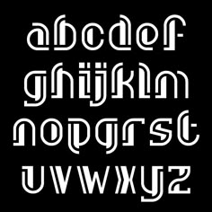 the letters are white and have different font styles on them, including one for each letter