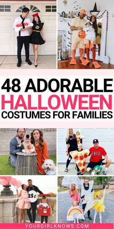 There's no need to be basic when it comes to dressing up for Halloween. These 48 unique family costumes will make sure you stand out from the crowd and win any costume contest you enter. Who knows, maybe you'll even start a new trend this year! Diy Halloween Family Costumes, First Family Halloween Costumes, It Family Costumes, Simple Family Costumes, Halloween Costumes Ideas For Family Of 3, Easy Family Halloween Costumes With Baby, Best Family Halloween Costumes For 3, Family First Halloween Costumes