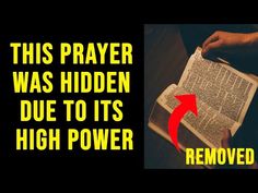 an open book with the words, this prayer was hidden due to its high power