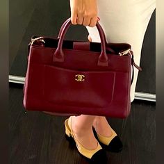 Burgundy Excellent Condition, Exterior Front Corners Have Small Light Marks Seen In Pictures Purchased From Saks Fifth Avenue In Manhattan Box, Dustbag, Authenticity Card And Original Receipt Available. Unique Color Burgundy Bag, Small Light, Unique Colors, Chanel Bag, Saks Fifth, Saks Fifth Avenue, Manhattan, Calf Skin, Dust Bag