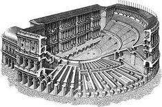 an old drawing of a theatre