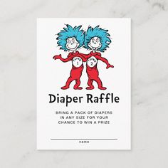 the book cover for diaper raffle by dr seussler and his friends