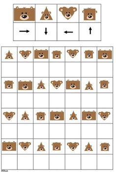 a bear themed sud game with bears on the squares and arrows pointing in different directions