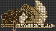 a cross stitch pattern with the words, not u - damel and an image of a