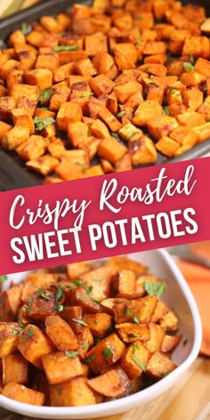 crispy roasted sweet potatoes are the perfect side dish