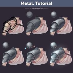 Armor Shading Tutorial, Metal Shading Reference, How To Shade Armor, Metal Armor Drawing, How To Shade Metal Digital Art, Tough Pose Reference, Metal Digital Art Tutorial, Armor Shading, Metal Drawing Tutorial