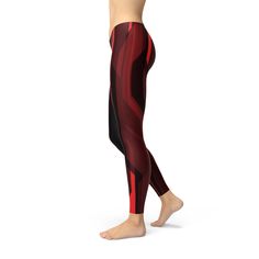 "Ultra sleek and made for speed, these Tron Red Running Leggings is here to step up your runs. Premium stretch to support every stride along with a comfy waistband for a great fit. These leggings are crafted from breathable, four-way stretch fabric designed to be super comfortable and ultra durable during your workouts. Made from a perfect blend of 82% polyester and 18% spandex these leggings will serve you well; no matter what activity you do from Brazilian Jiu-Jitsu, Surfing, Crossfit or Yoga High Stretch Red Athleisure Leggings, Red Compression Leggings For Yoga, Red Compression Yoga Leggings, Red Full-length Athleisure Leggings, Red Full Length Athleisure Leggings, Red High Stretch Sportswear Leggings, Red Tight Activewear For Yoga, High Stretch Red Moisture-wicking Leggings, High Stretch Moisture-wicking Red Leggings