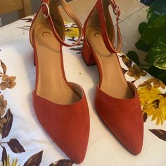 Beautiful Cato Brand Heels. New Without Tags. Burnt Orange Shoes, Orange Shoes, 4 Inch Heels, Ankle Straps, Burnt Orange, Lady In Red, Shoes Women Heels, 4 Inch, Shoes Heels