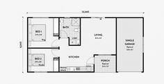 the floor plan for a two bedroom apartment with an attached bathroom and separate living area