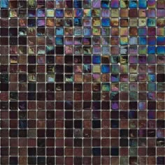 a mosaic tile wall with different colors and patterns on the tiles, as well as an image