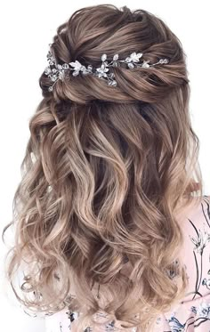 Half Up Wedding, Wedding Hairstyles Medium Length, Bridesmaid Hairstyles Half Up Half Down, Formal Hair, Wedding Hairstyles Half Up Half Down