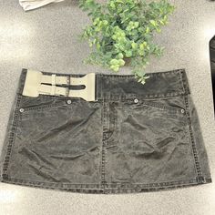 Omg Rare!!!! Nwts Super Short Y2k Skirt!! Overall Length Is 1 Foot And Overall Witdth Is 21 Inches! Waist Measures Approx 17.25 Inches Across Cotton With Wax Coating And A Really Interesting Double Buckle Belt! New With Tags Super Rare! Y2k Lined Mini Skirt, Diesel Belt Skirt, Y2k Dark Wash Cotton Skirt, Dark Wash Distressed Mini Skirt, Diesel Skirts, Cotton Mini Skirt, Y2k Skirt, Double Buckle Belt, Buckle Belt