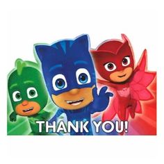 the pj masks thank you card