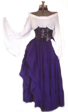 Renaissance Dress Pirate Gypsy Chemise Corset Outfit Waist Cincher 4 pcs Wench Steampunk Costume Medieval L XL 2X Wench Costume, Pirate Dress, Pirate Wench, Fest Outfits, Corset Outfit, Corset Waist, Old Fashion Dresses, Palm Coast, Steampunk Costume