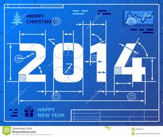 the new year is coming and it's time to be merry christmas card with blueprint