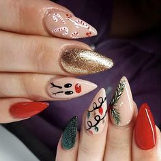 Diy Christmas Nail Designs, Skull Love, Christmas Nails Diy, Scary Skull, Nagel Tips, Fake Nail, Festival Nails, Xmas Nails, Nailed It