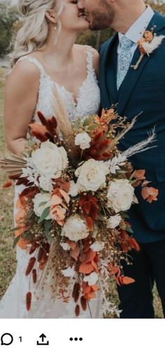 a bride and groom kissing each other in front of an image with the caption