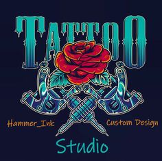 an image of a tattoo t - shirt design with roses and swords on the front