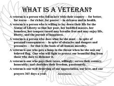 what is a veteran poem written in black and white with an eagle on the side