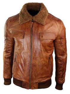 Mens B3 Bomber Rust Tan Brown Removable Fur Collar aviator Pilot Leather jacket Nice Jackets, Pilot Leather Jacket, Aviator Leather Jacket, Leather Shorts Women, Leather Jackets Online, Leather Clothes, Flying Jacket, Winter Leather Jackets, Collar Leather Jacket