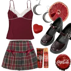 Red Coquette Outfit, Skyler Aesthetic, Soft Cottagecore Outfits, Laufey Concert, Specific Aesthetic, Coquette Red, Red Coquette, Red And White Outfits, Kawaii Summer