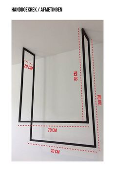 an image of a room with measurements for the wall