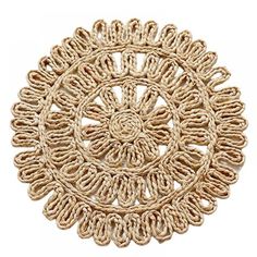 an image of a round doily made out of jute rope on a white background