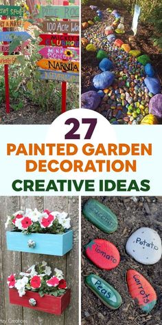 painted garden decoration ideas that are easy to make and great for the home or yard