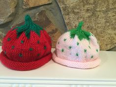 WILL KNIT ANY SIZE - contact me!! I can knit your hat over night.  Just message me your details Your little one would look so adorable in this strawberry 🍓hat. I have been knitting these hats for over 30 years. Everyone loves these cute hats. They make a great baby gift the parents will love.  This would make a perfect shower or baby gift. I offer both the pink with light green dots and the red with dark green dots.  I can make any of the hats pictured.    Hand knit, washer and dryer friendly w Strawberry Knitted Hat Toddler, Strawberry Hat Kids, Strawberry Hat, Strawberry Baby, Baby Hat Patterns, Baby Beanie Hats, Over Night, Green Dot, Crochet Baby Hats