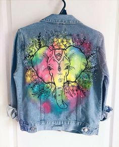 Jean Mom, Hand Painted Denim Jacket, Denim Art