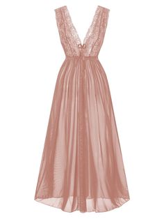 Nightgowns For Women Vintage, Mesh Nightgown, 1930s Nightgown, Best Dress For Girl, Vintage V-neck Nightgown For Spring, Feminine V-neck Nightgown With Lace Trim, Coquette Lace Trim V-neck Nightgown, Coquette Lace V-neck Nightgown, Retro Stage