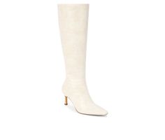 Synthetic Leather upper, Pull on entry,2.5 in / 6.35 cm heel height,17 in / 43.18 cm shaft height,16 in / 40.64 cm shaft circumference, Pointed squared off toe, Padded insole, Man Made outsole, Textile lining | Women's Coconuts by Matisse Robbie Knee High Boot in Ivory Croc Size 6 Womens Riding Boots, Womens Knee High Boots, Boots Knee, Mid Heel, Synthetic Leather, Boot Shoes Women, Knee High Boots, High Boots, Riding Boots