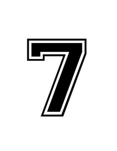 the number seven is shown in black and white