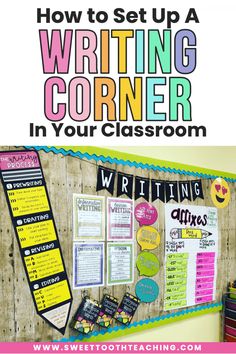 the writing corner in your classroom with text overlaying how to set up a writing corner in your classroom