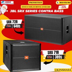 an advertisement for the jbl six series contra bass