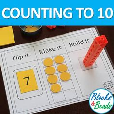 counting to 10 is an easy and fun activity for toddlers that uses construction materials